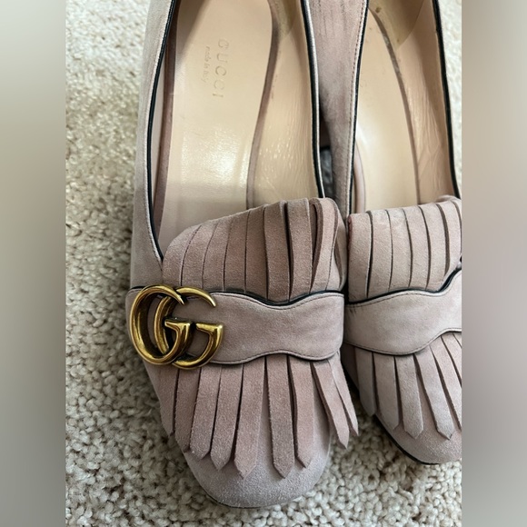 GUCCI Double G Logo Suede Pumps Size: 7 | IT 37 Marmont - Picture 9 of 15